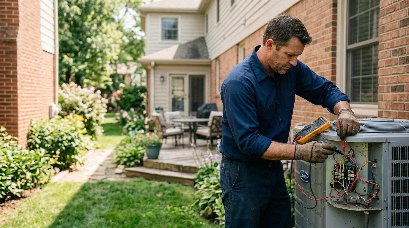 HVAC technician working near Helena, NY